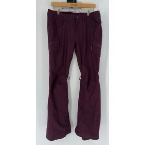 Burton Living Lining Snowboard Pants Womens Medium Plum Purple Cargo Ski Pants